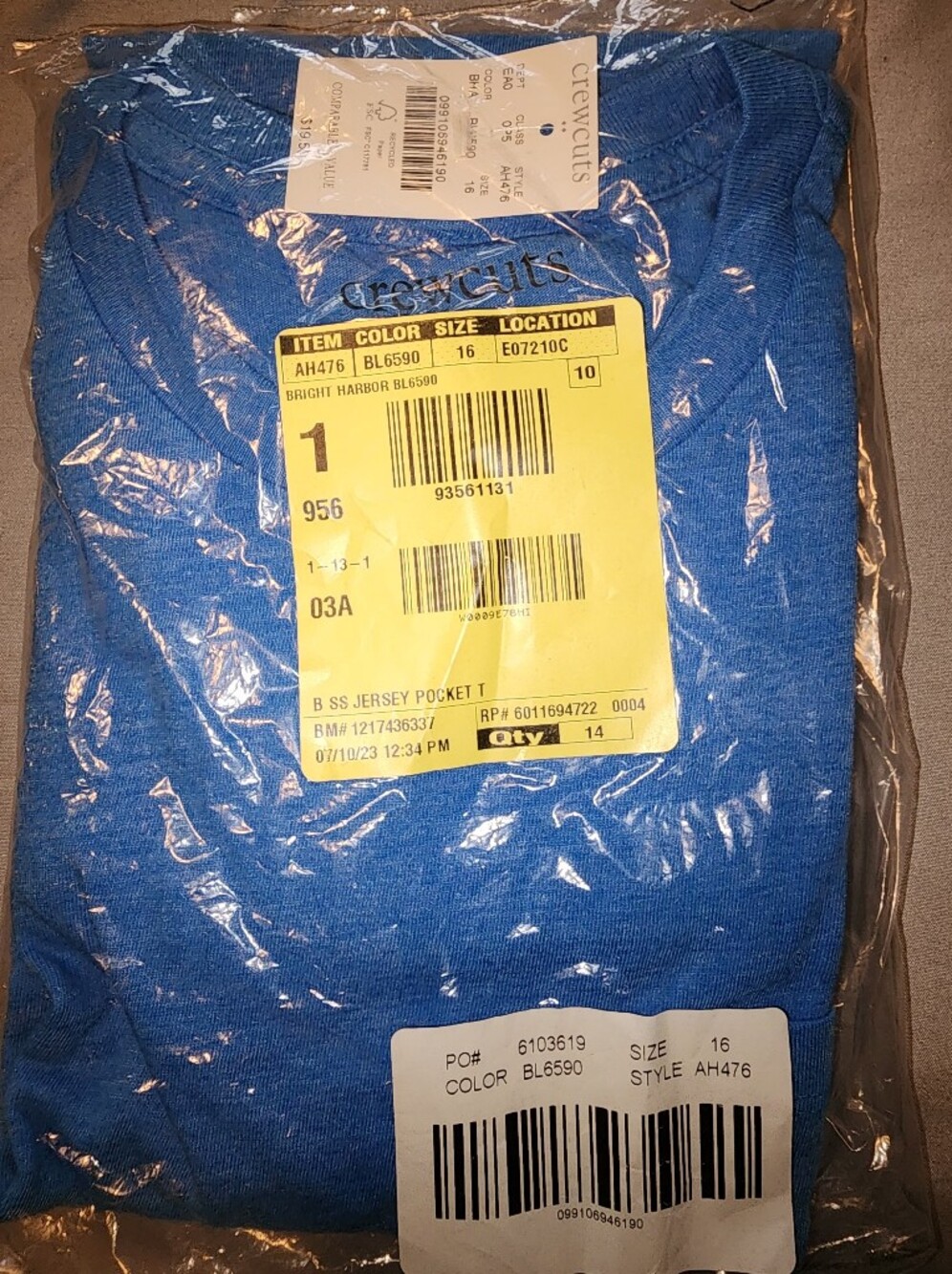 Crewcuts Bright Blue Pocket Tee - Short Sleeve Jersey